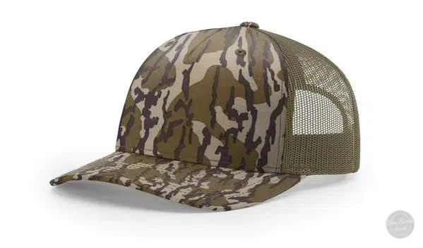 Richardson 112 PFP Duck Camo Leather Patch Hat Camo Hat Richardson Mossy Oak/Loden Camo