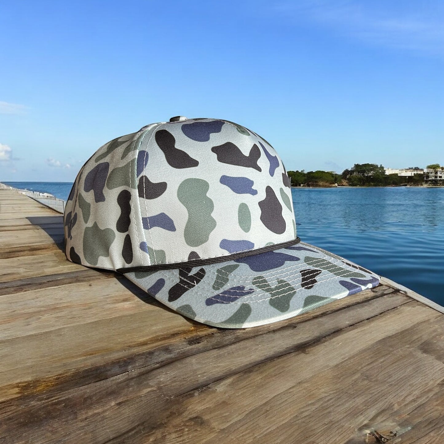 blue and gray camo rope hats, blue camo hats