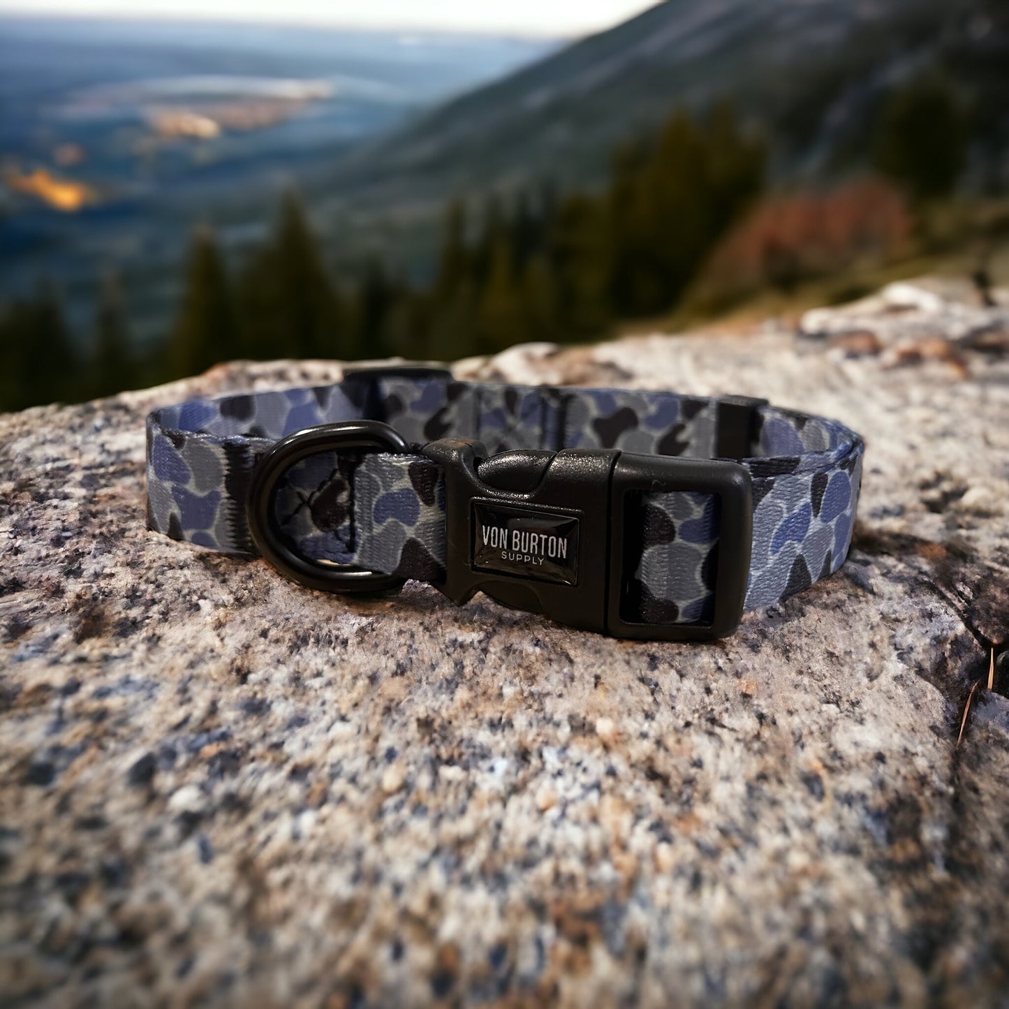 Camo Dog Collar Coral Blue Dog Collar Von Burton Supply Co. M