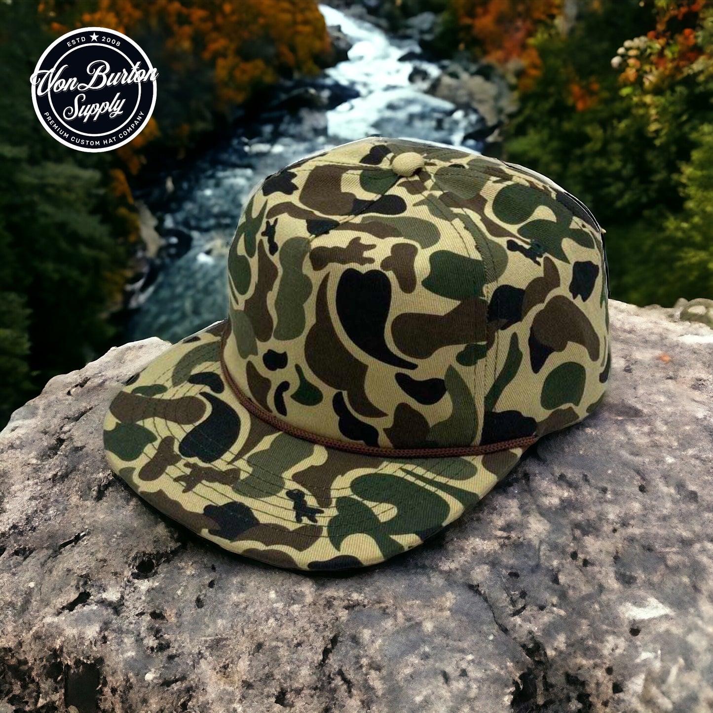 Duck Camo Rope Leather Patch Hat Aspen Camo Hat Von Burton Supply