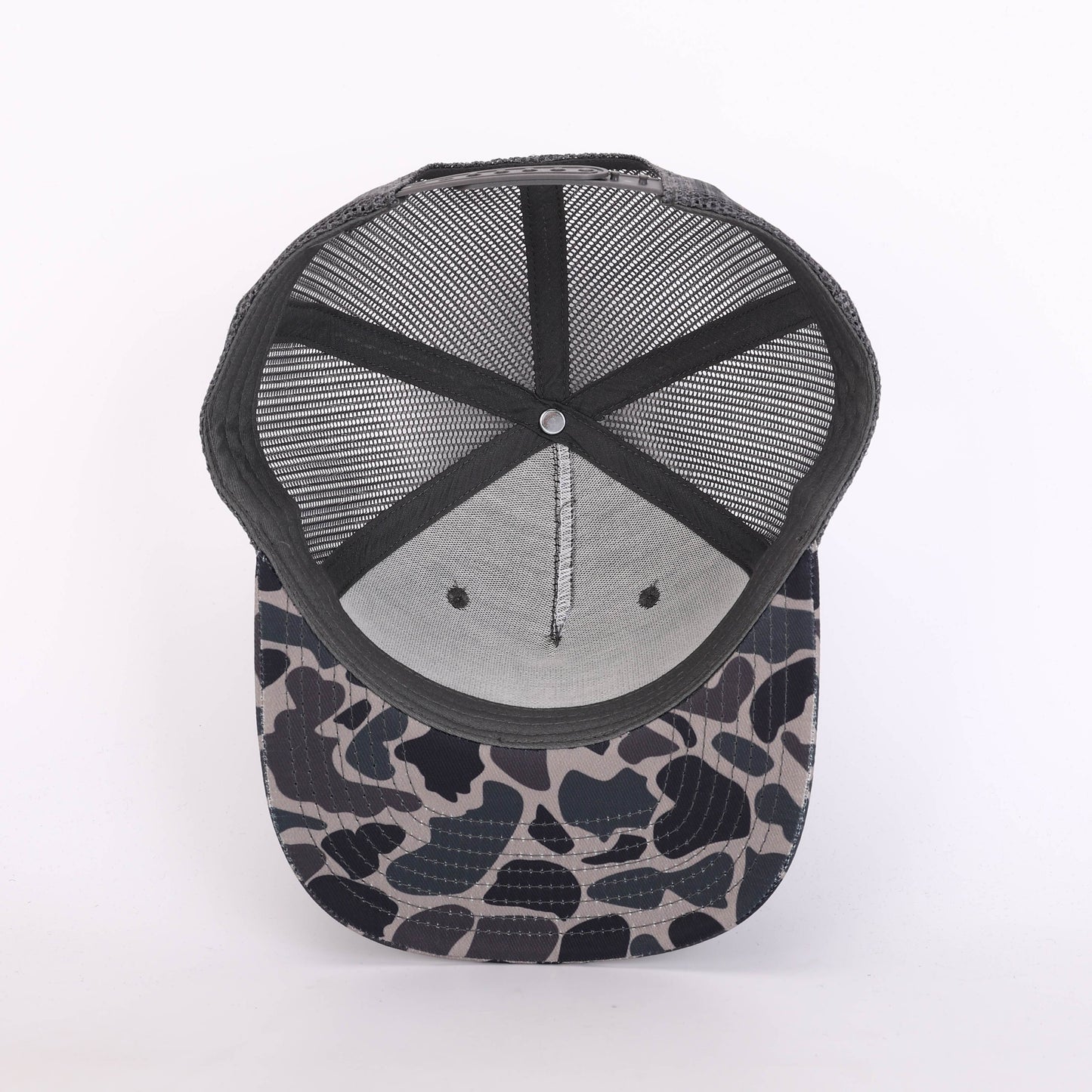 Custom Duck Camo Leather Patch Trucker Hat Cascade Camo Hat Von Burton Supply
