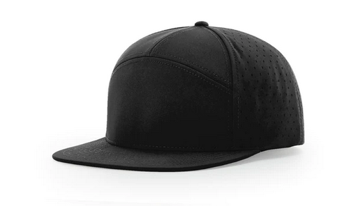 Richardson 169 7 Panel Leather Patch Hats Richardson Black