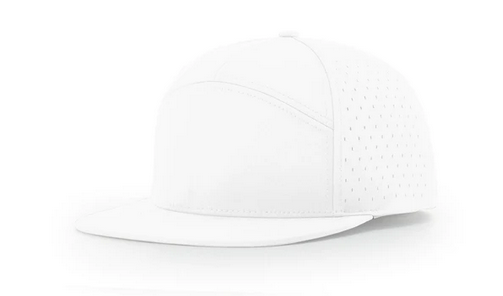 Richardson 169 7 Panel Leather Patch Hats Richardson White