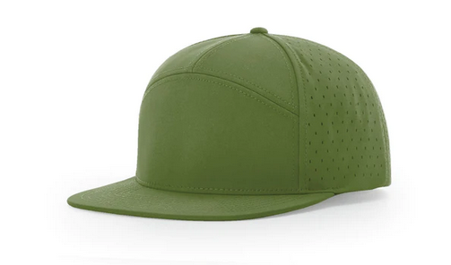 Richardson 169 7 Panel Leather Patch Hats Richardson Basil Green