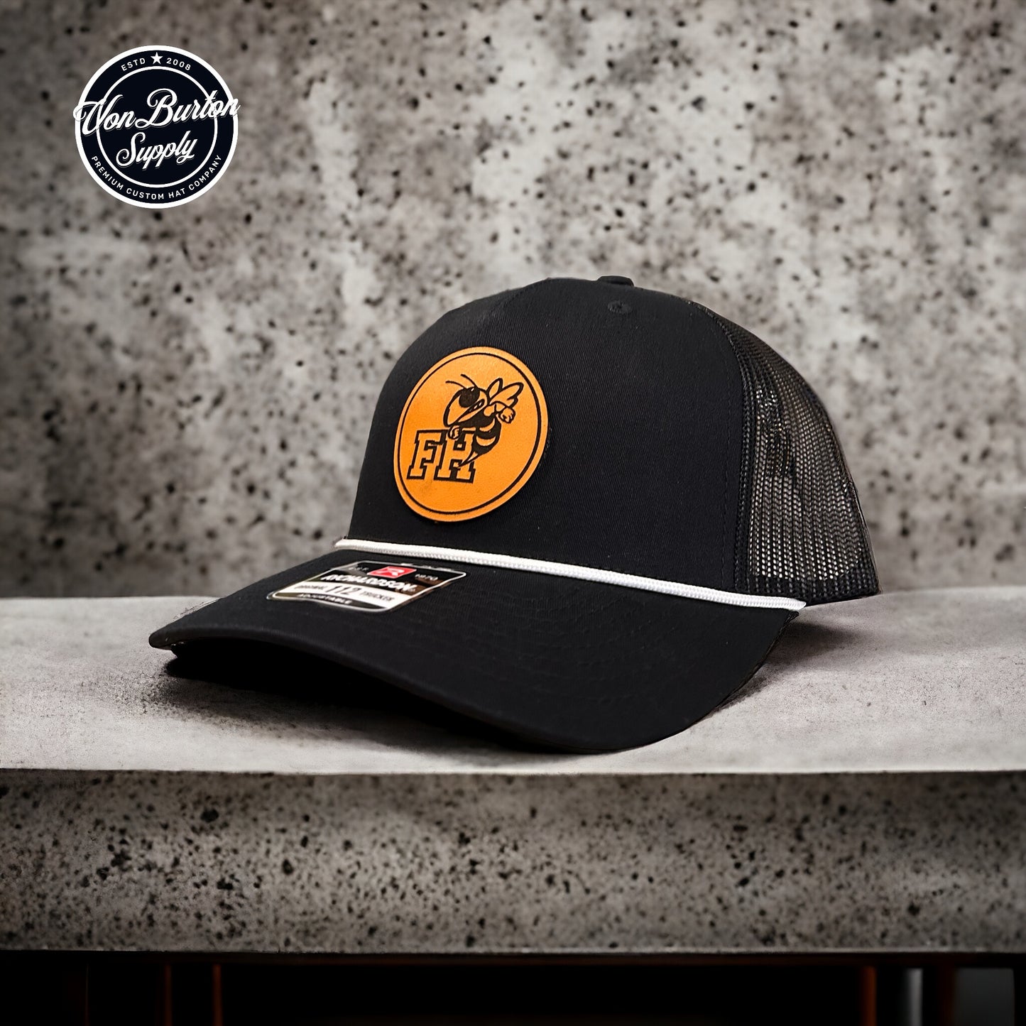 Richardson 258 FP Rope Leather Patch Hats Von Burton Supply
