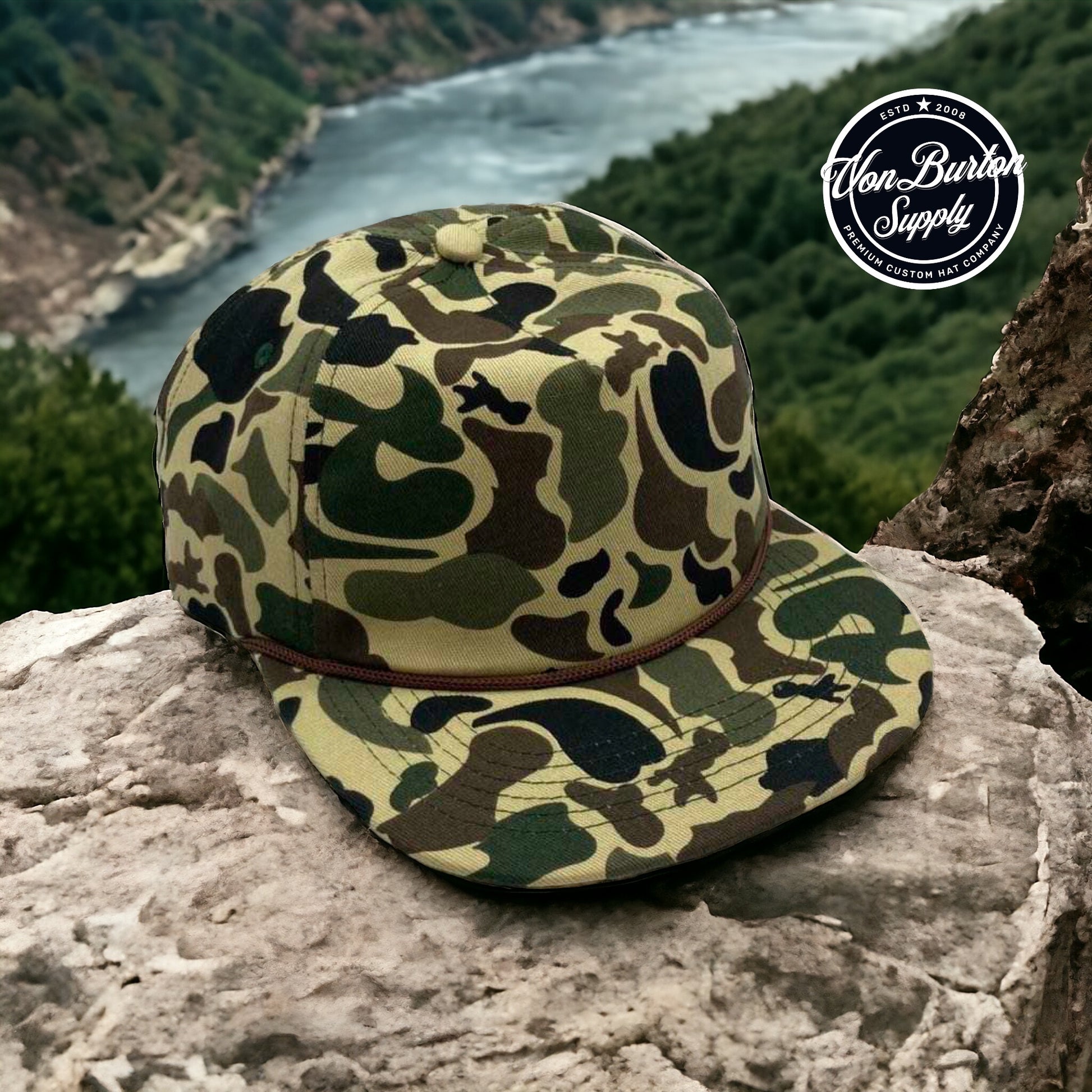 Duck Camo Rope Leather Patch Hat Aspen Camo Hat Von Burton Supply