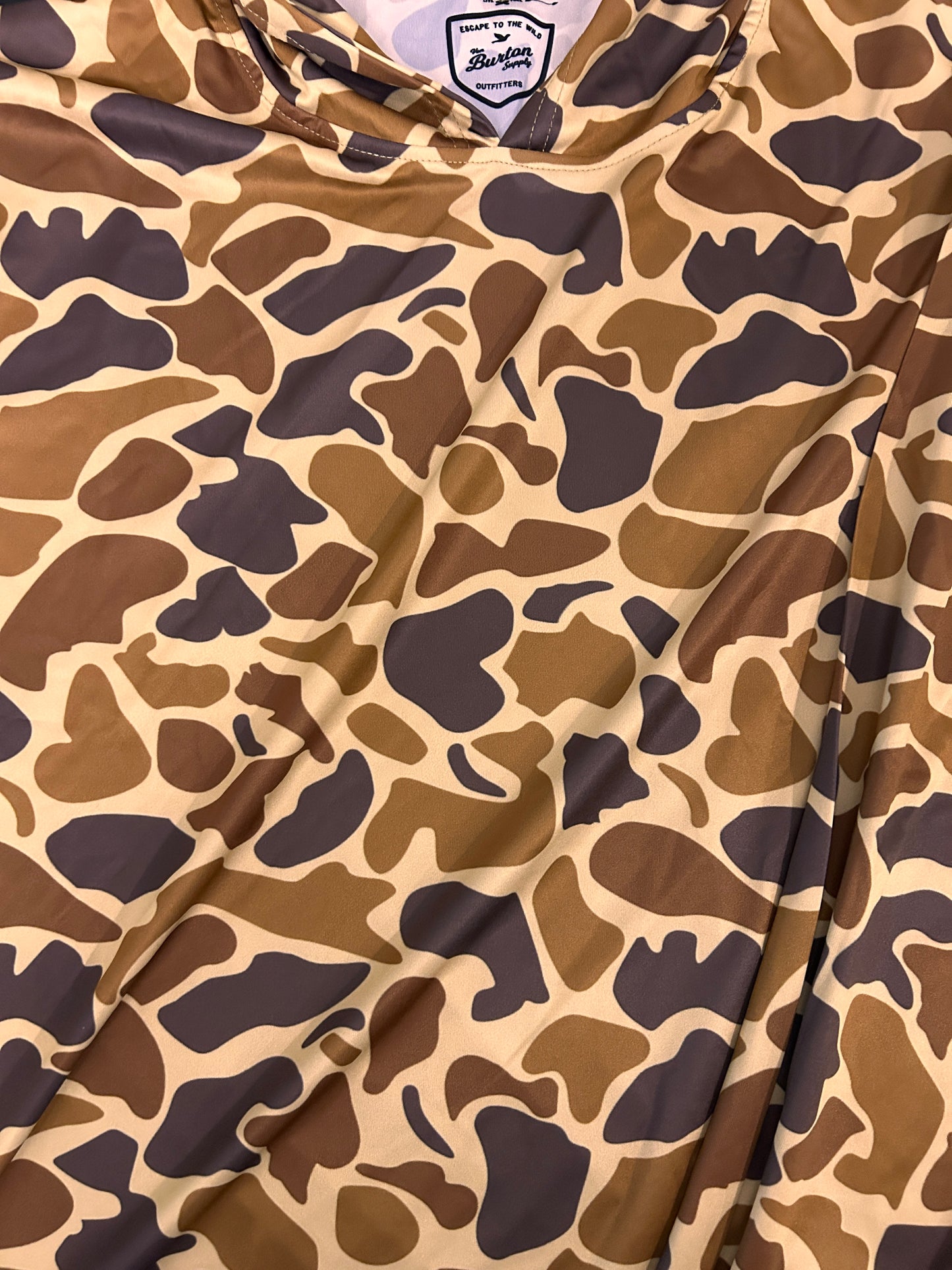 Duck Creeper Vintage Duck Camo Longsleeve Hooded Shirt Duck Camo Long-sleeve Hooded Shirt Von Burton Supply S