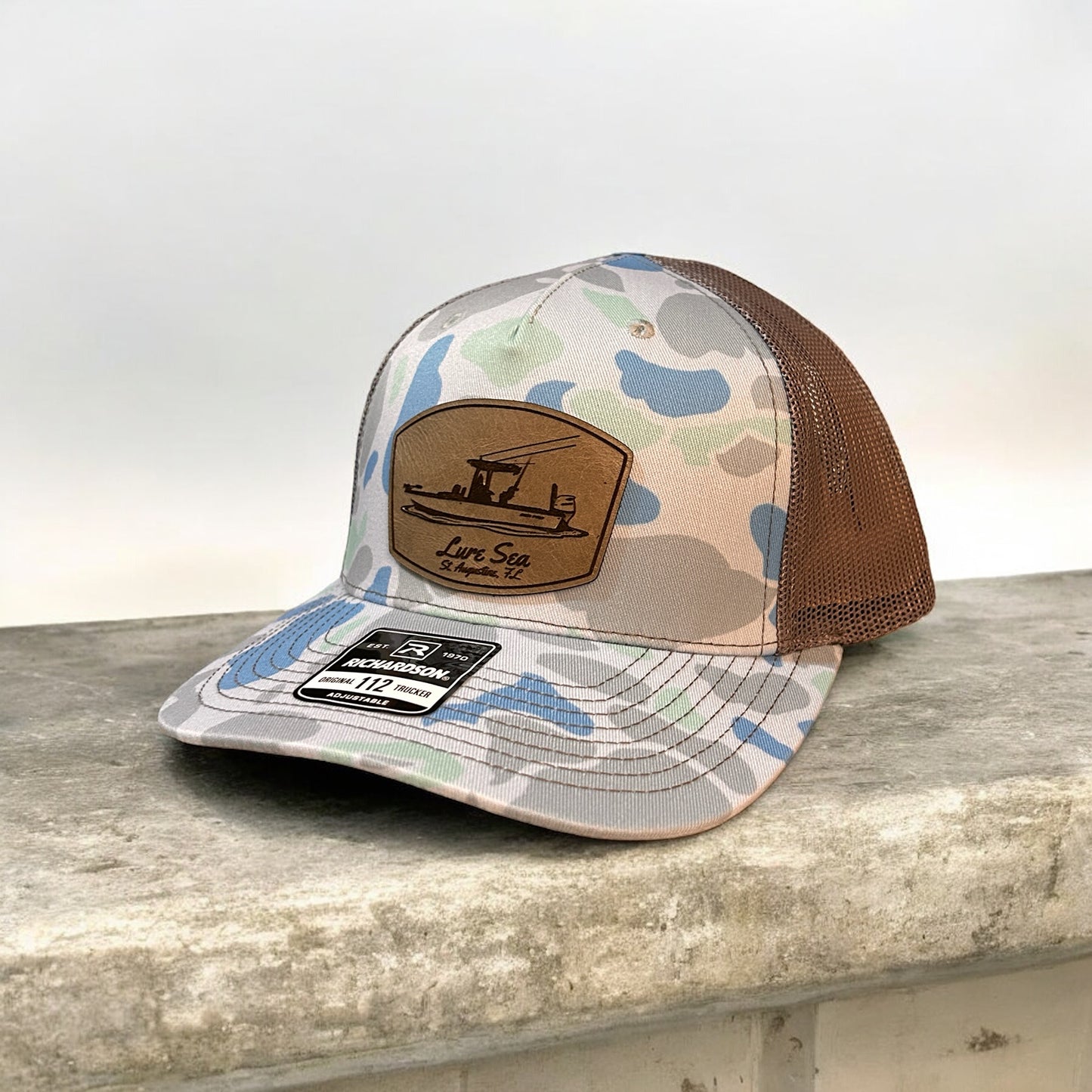 Richardson 112 PFP Duck Camo Leather Patch Hat Camo Hat Richardson