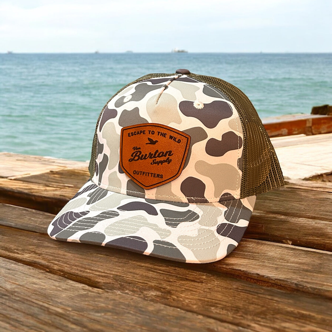 Duck Camo Five Panel Trucker Hat Marsh Creeper Hat Von Burton Supply