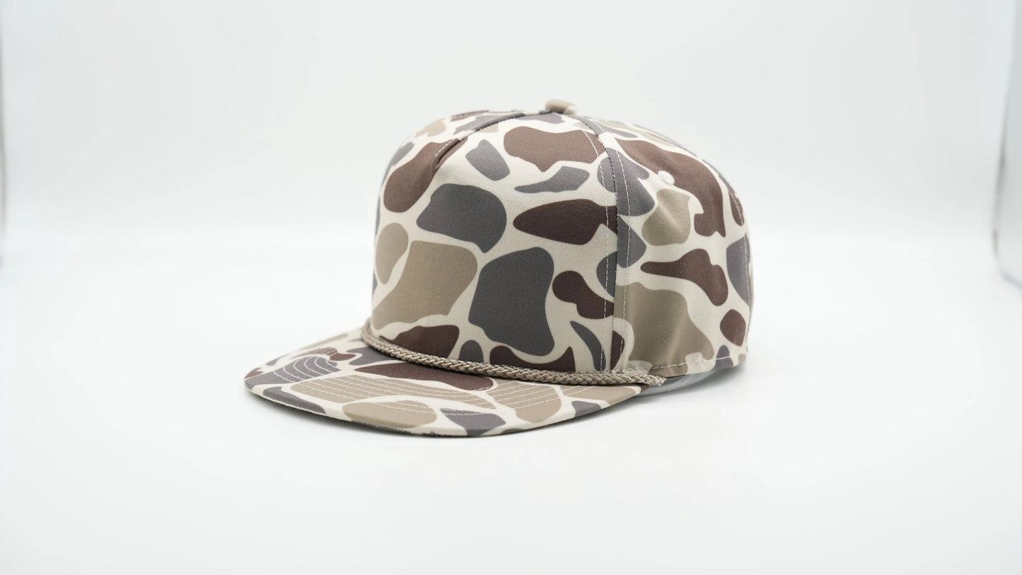 Custom Steelhead Creeper Duck Camo Five Panel Rope Hat Camo Rope Hat Von Burton Supply