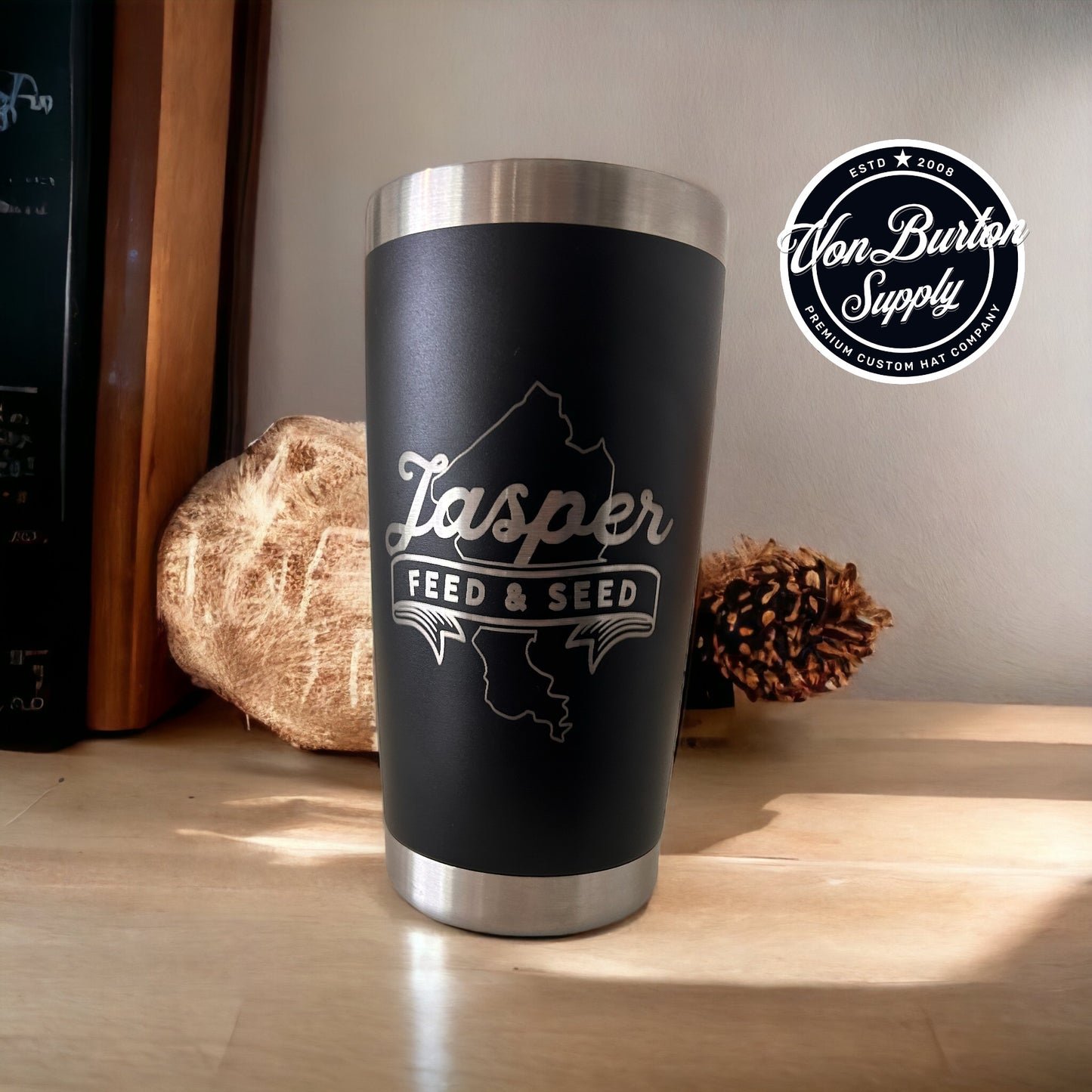 Custom Engraved 20 oz Tumblers Von Burton Supply