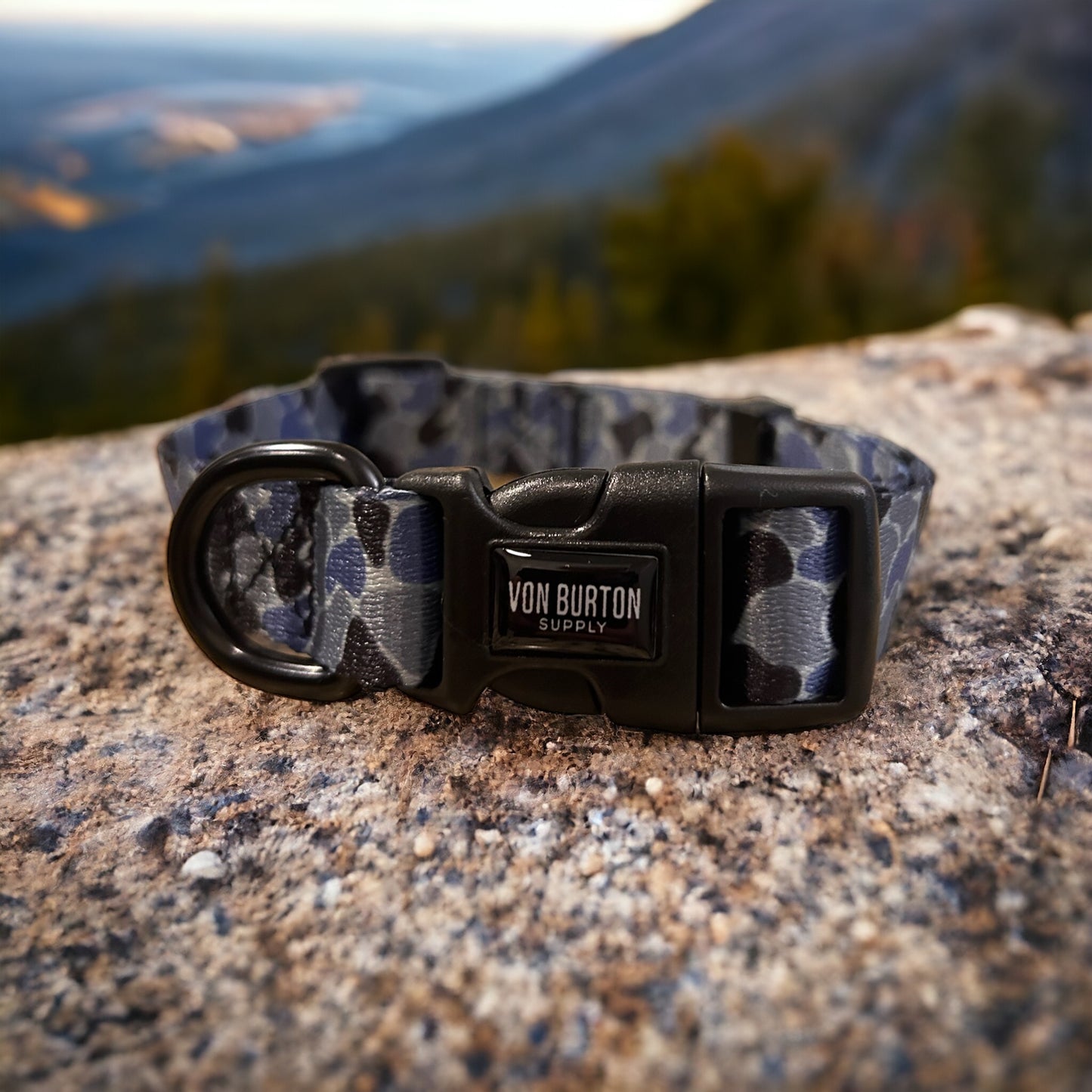 Camo Dog Collar Coral Blue Dog Collar Von Burton Supply Co.