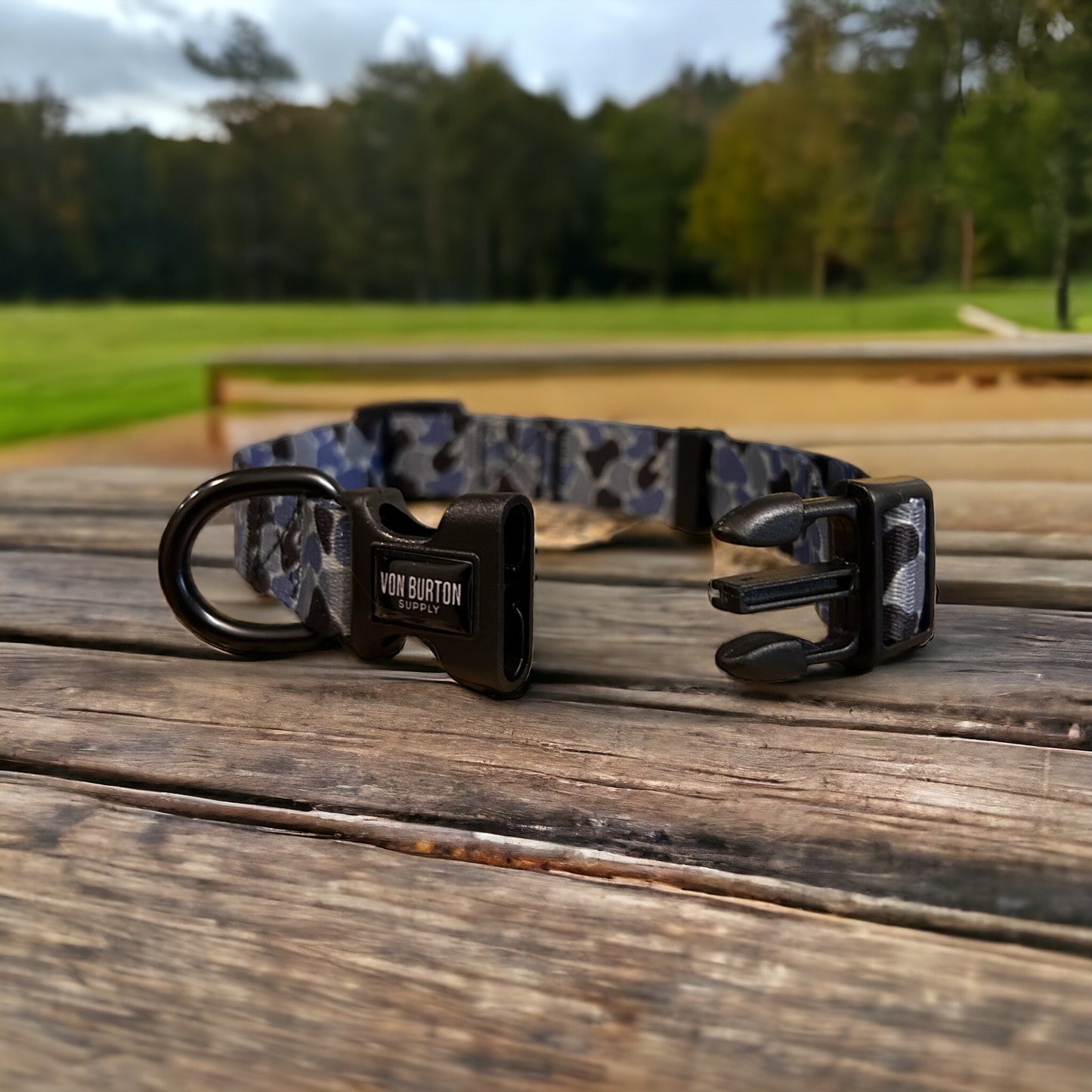 Camo Dog Collar Coral Blue Dog Collar Von Burton Supply Co.