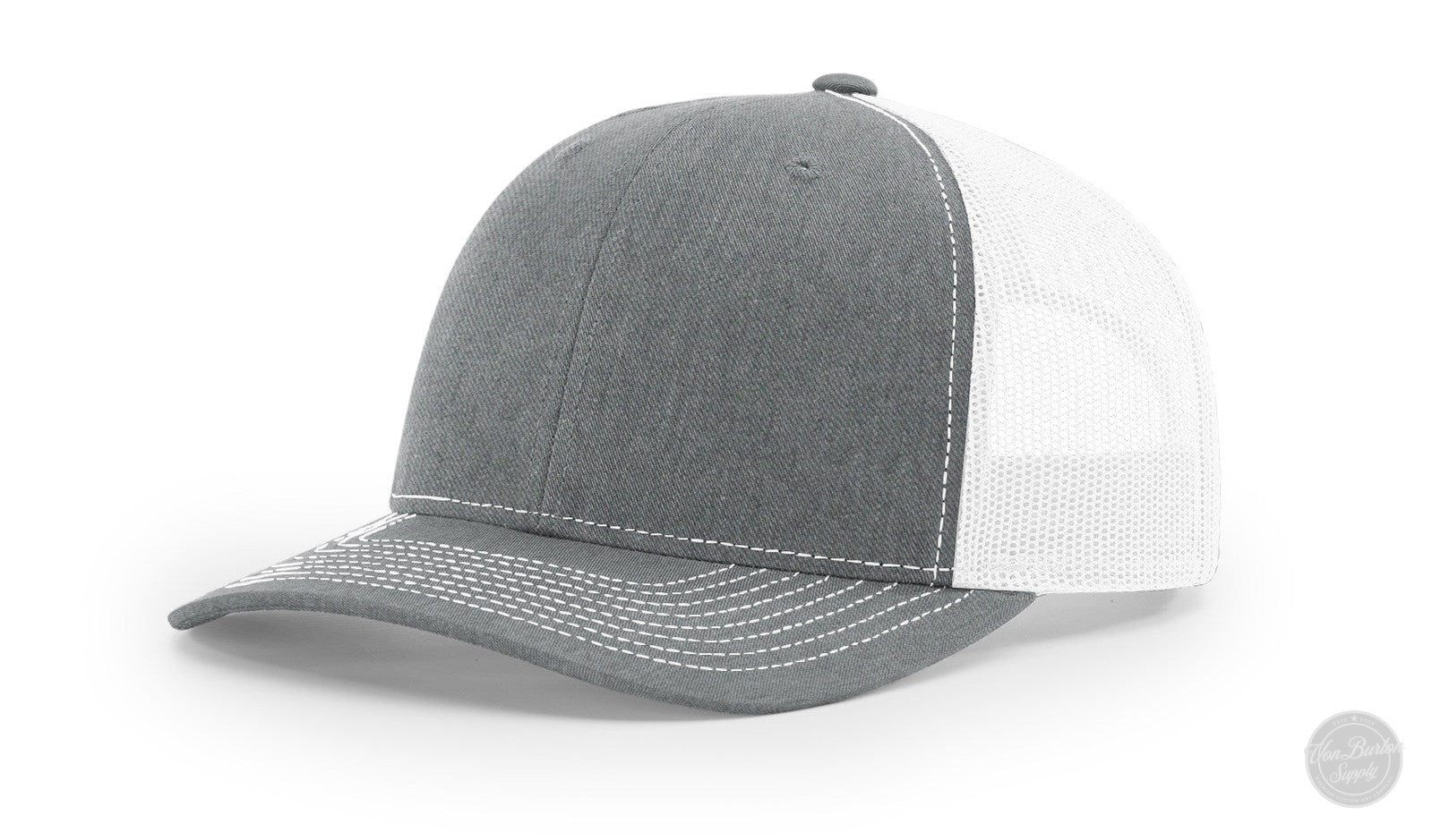 Richardson 112 Custom Leather Patch Hats Hat Richardson Heather Grey/White