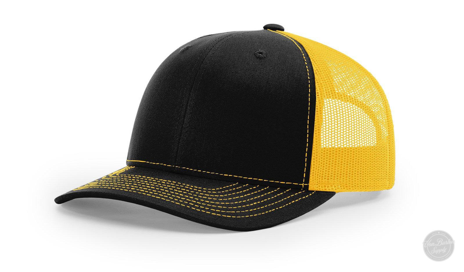 Richardson 112 Custom Leather Patch Hats Hat Richardson Black/Gold