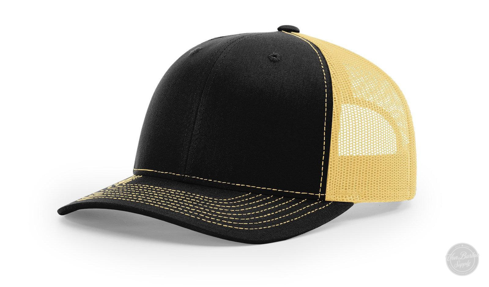 Richardson 112 Custom Leather Patch Hats Hat Richardson Black/Vegas Gold