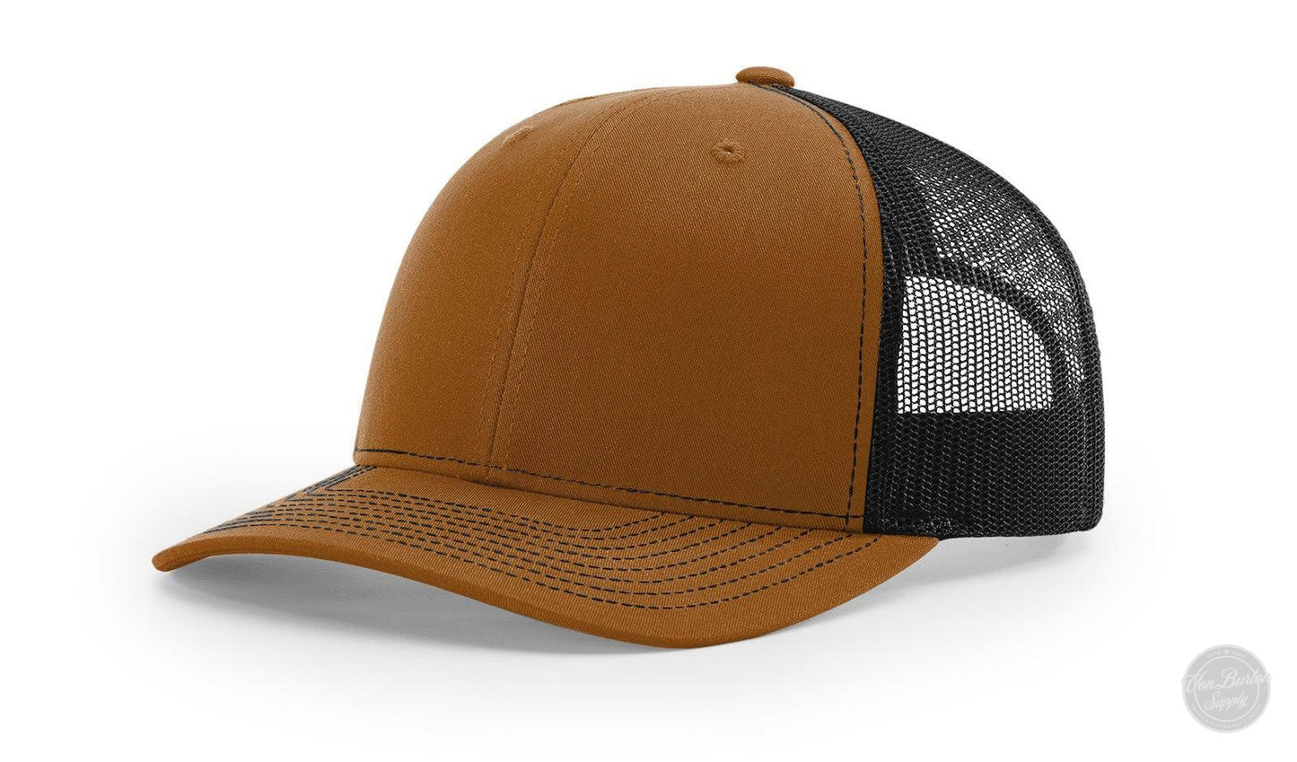 Richardson 112 Custom Leather Patch Hats Hat Richardson Caramel/Black
