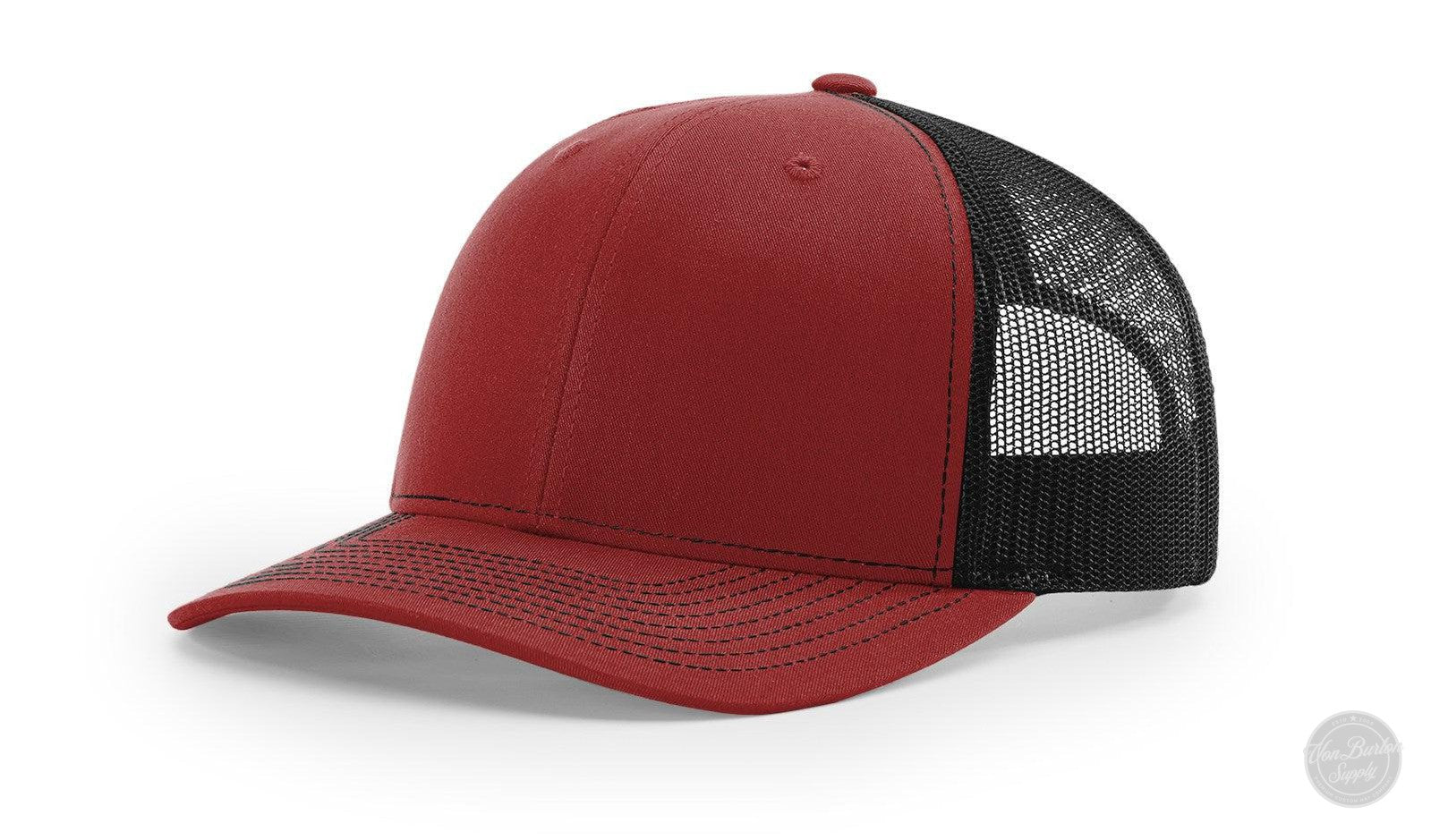 Richardson 112 Custom Leather Patch Hats Hat Richardson Cardinal/Black