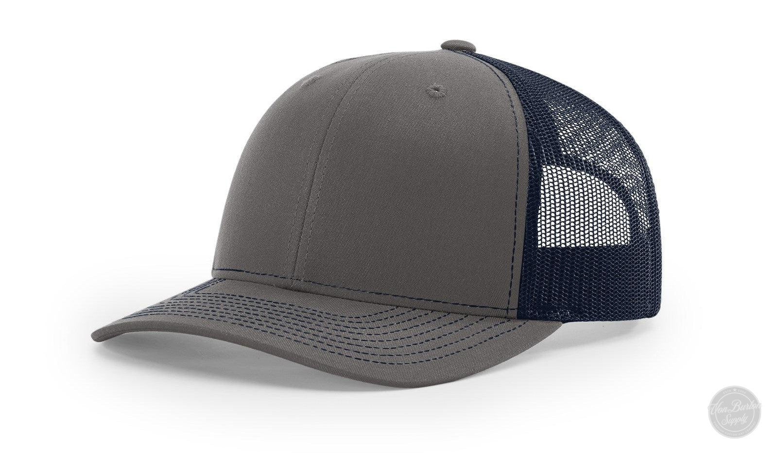 Richardson 112 Custom Leather Patch Hats Hat Richardson Charcoal/Navy