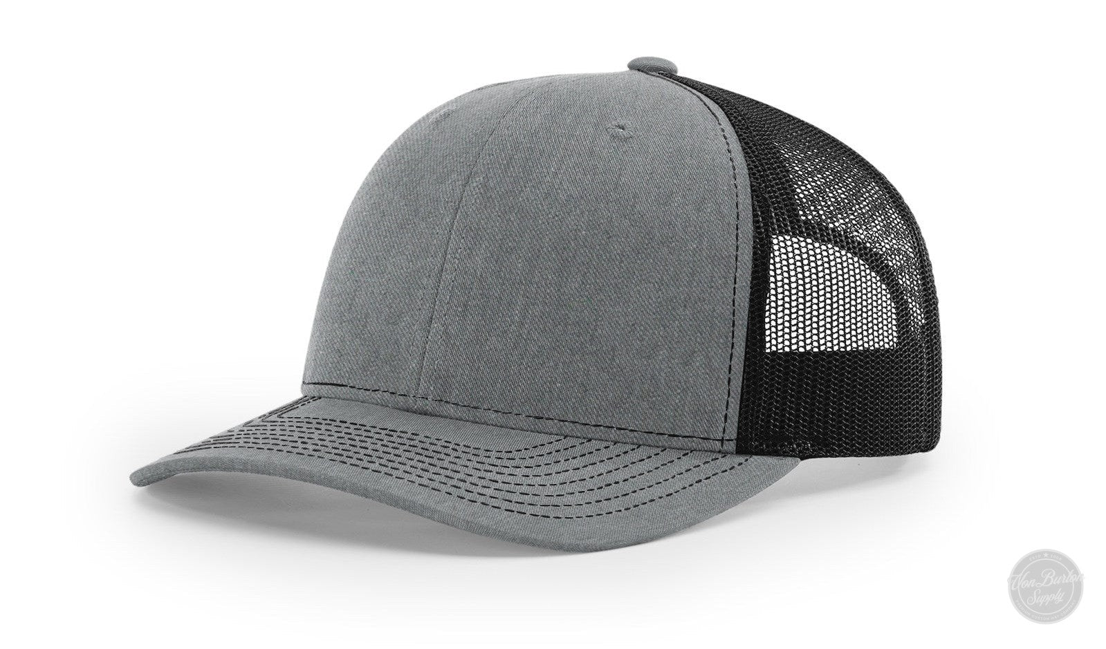 Richardson 112 Custom Leather Patch Hats Hat Richardson Heather Grey/Black