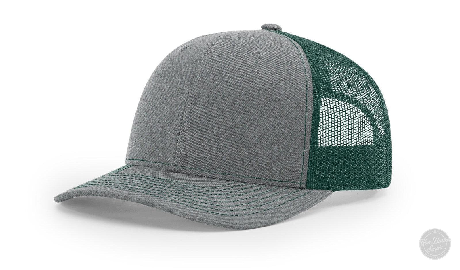 Richardson 112 Custom Leather Patch Hats Hat Richardson Heather Grey/Dark Green