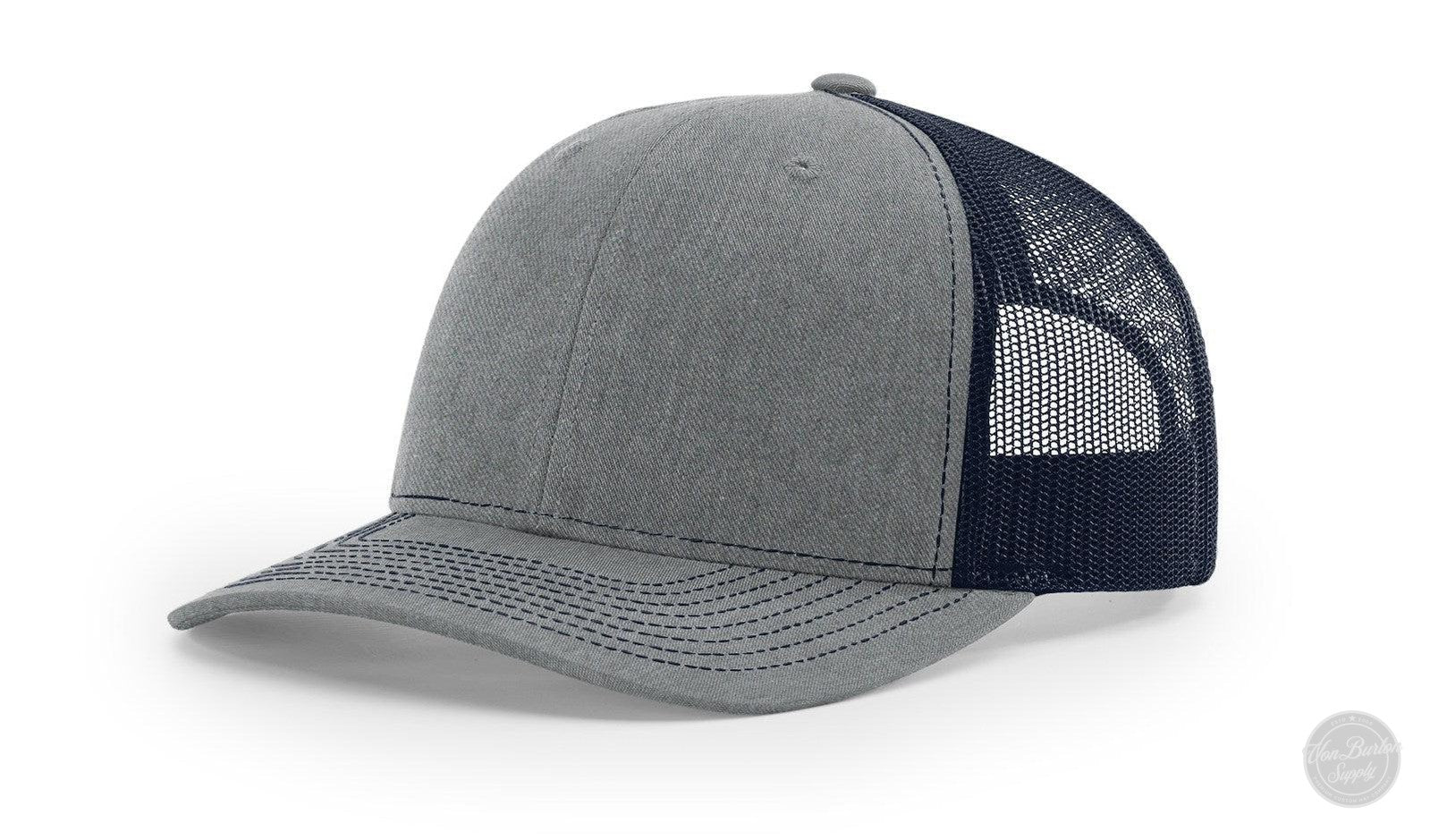 Richardson 112 Custom Leather Patch Hats Hat Richardson Heather Grey/Navy
