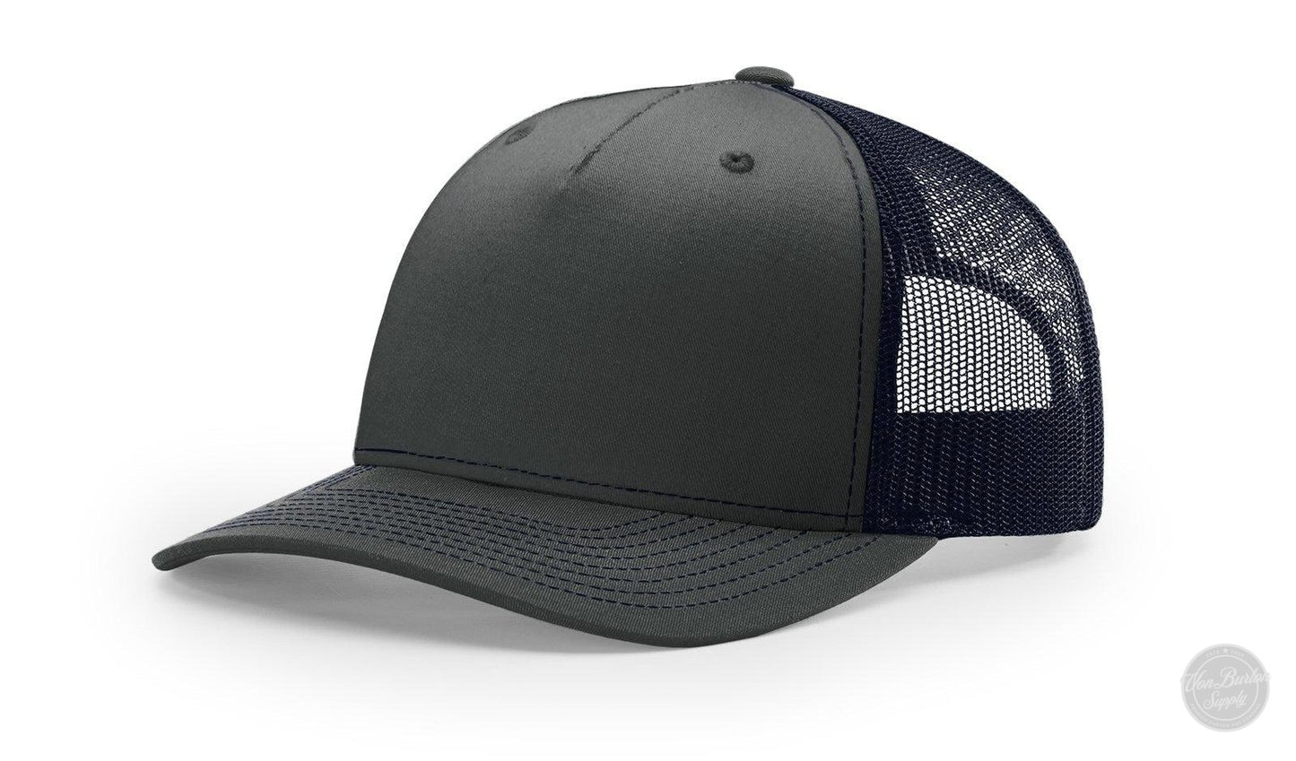 Richardson 112 FP Leather Patch Hat Hat Von Burton Supply Navy/Dark Navy