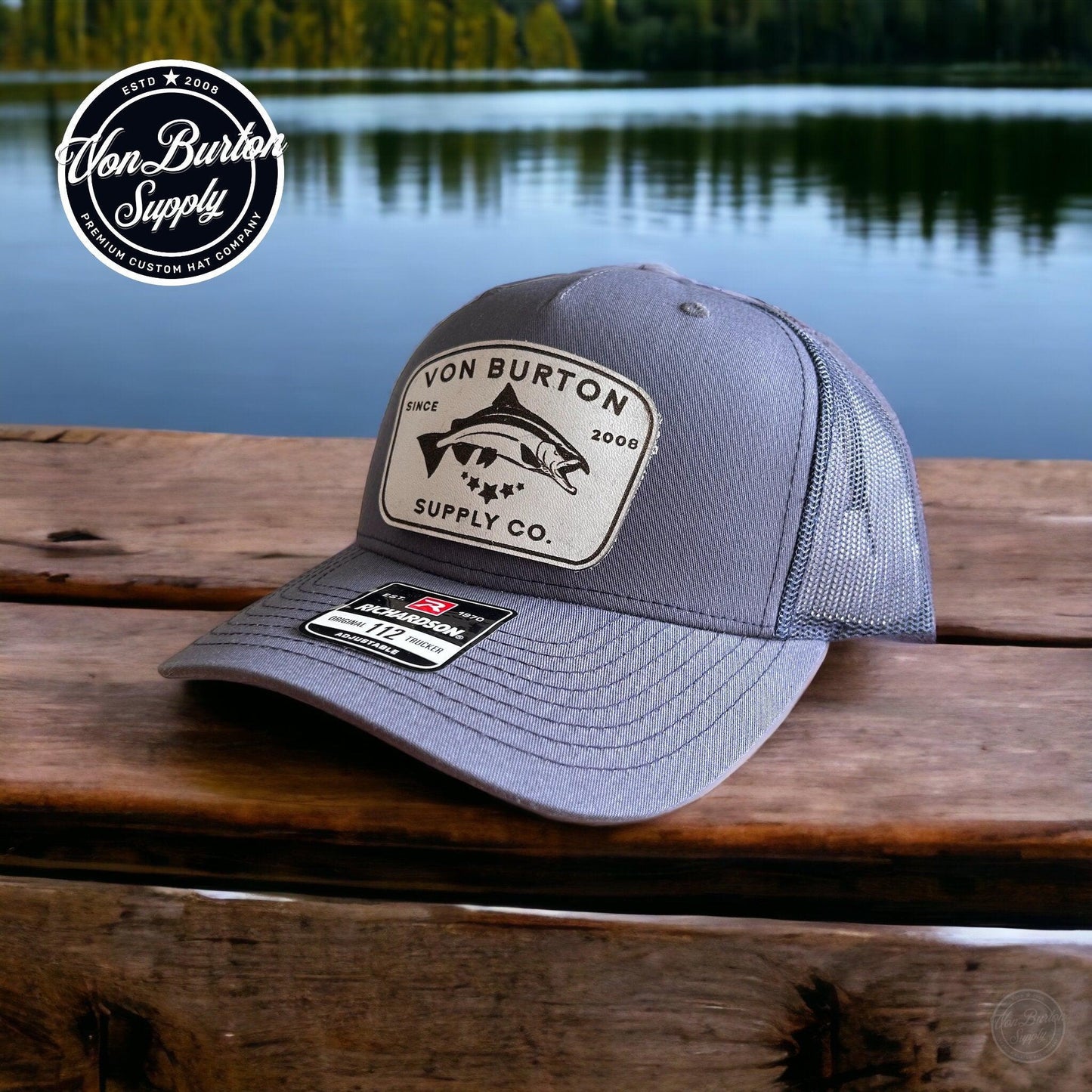 Richardson 112 FP Leather Patch Hat Hat Von Burton Supply