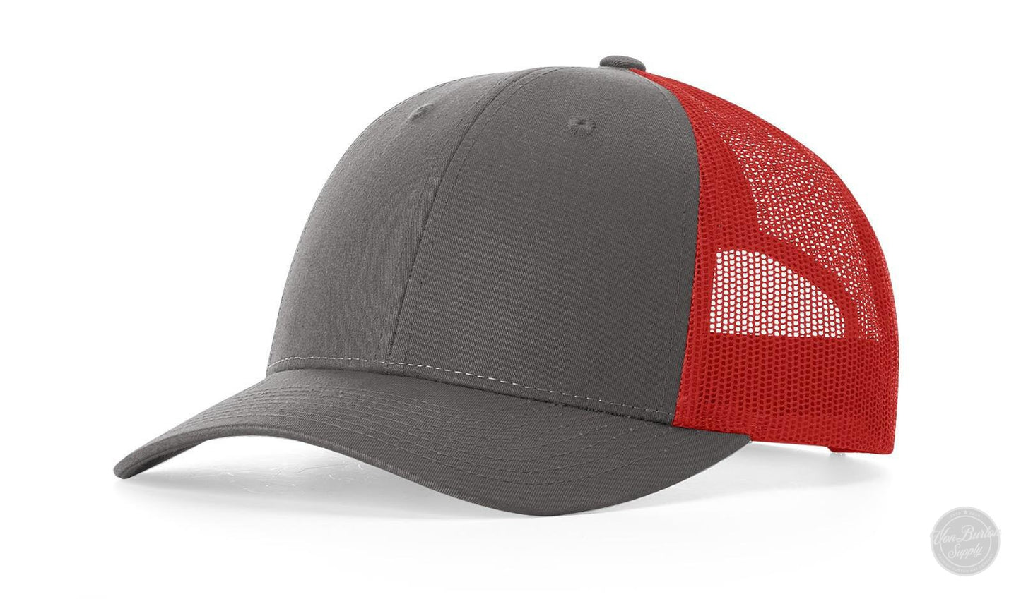 Richardson 115 LP Leather Patch Hat Richardson 115 LP Richardson Charcoal/Red