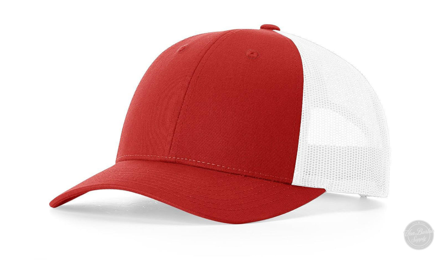 Richardson 115 LP Leather Patch Hat Richardson 115 LP Richardson Red/White