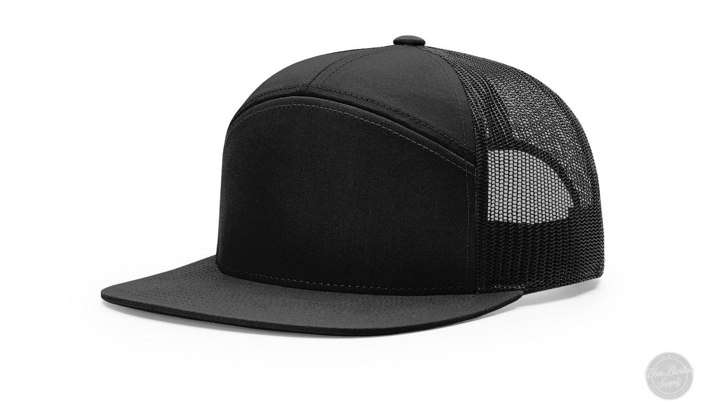Richardson 168 7 Panel Custom Leather Patch Hat Hat Von Burton Supply Black