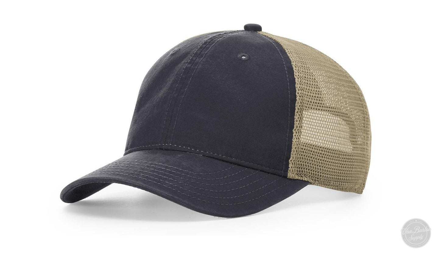 Richardson 211 Leather Patch Hats Von Burton Supply Navy/Khaki