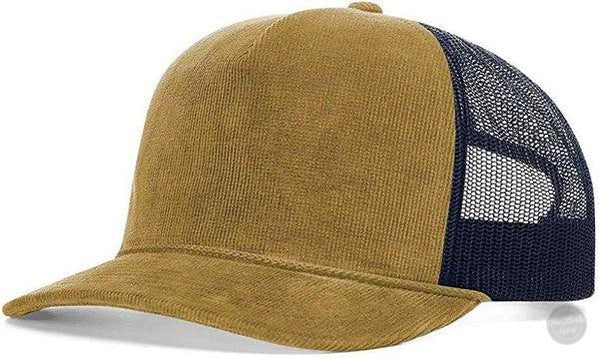 Richardson 930 Troutdale Leather Patch Hat Von Burton Supply Amber Gold/Navy