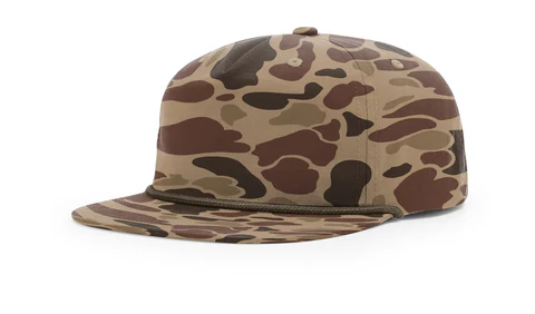 Custom Richardson 256P Umpqua Duck Camo Rope Hats Camo Hat Richardson Bark/Brown