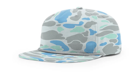 Custom Richardson 256P Umpqua Duck Camo Rope Hats Camo Hat Richardson Saltwater/Charcoal