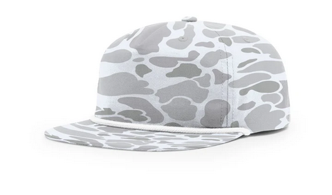 Custom Richardson 256P Umpqua Duck Camo Rope Hats Camo Hat Richardson Blizzard/White