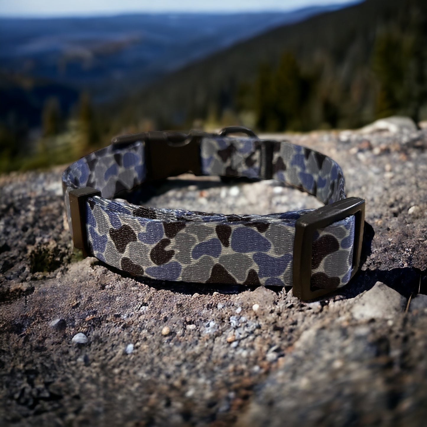 Camo Dog Collar Coral Blue Dog Collar Von Burton Supply Co.