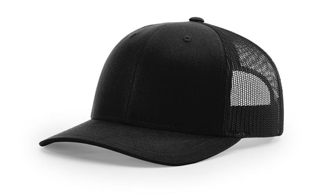 Richardson 112Y Youth Leather Patch Hats Von Burton Supply Co. Black