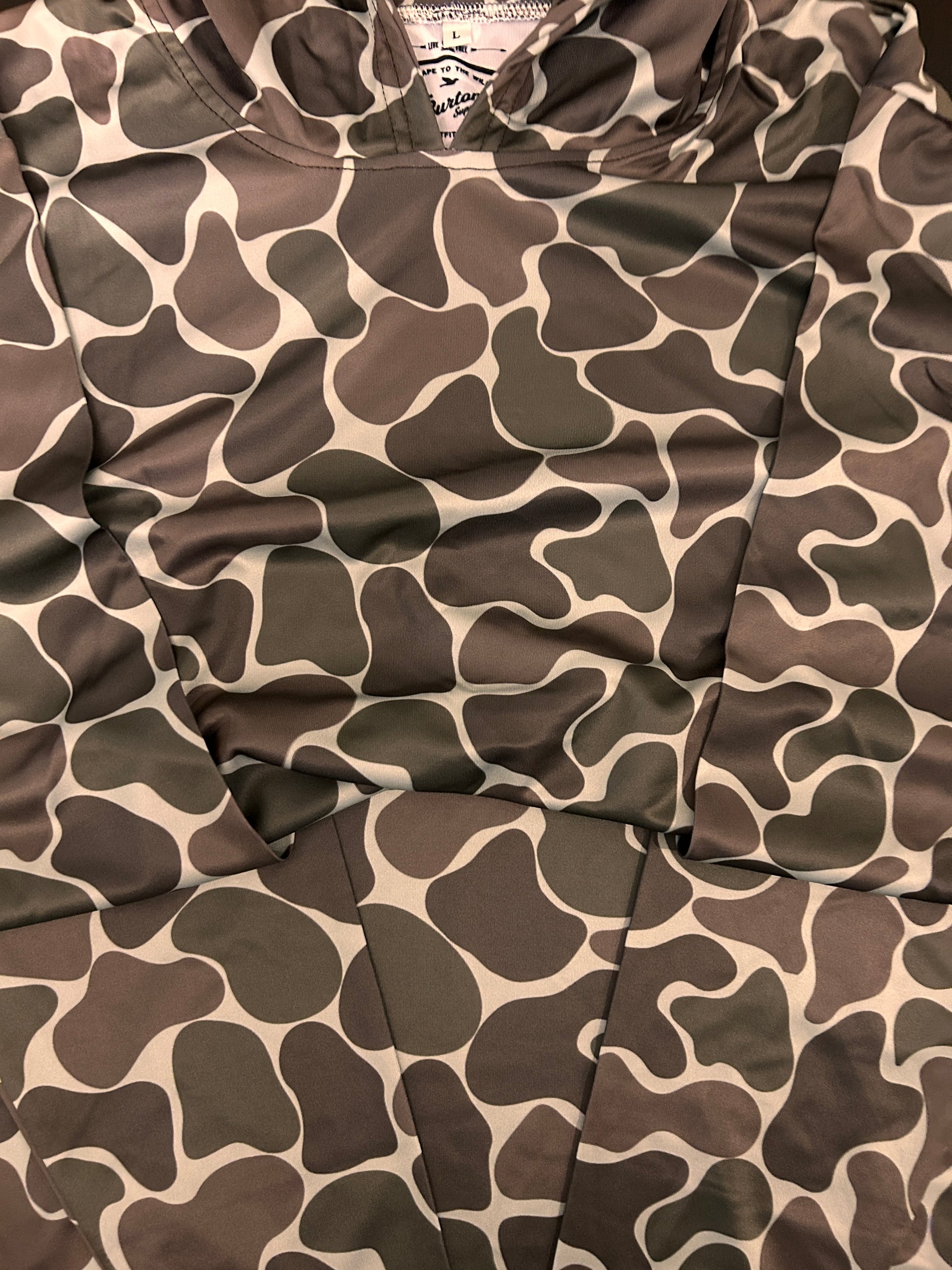 Stone Creeper  Duck Camo Longsleeve Hooded Shirt Duck Camo Long-sleeve Hooded Shirt Von Burton Supply