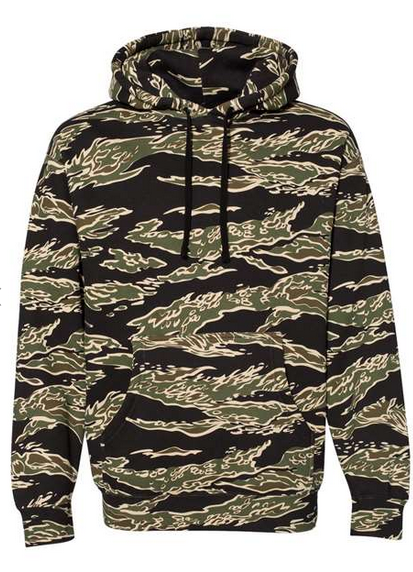 Vintage Tiger Camo Hoodie Tiger Camo Hooded Sweatshirt Independent Trading Co. M