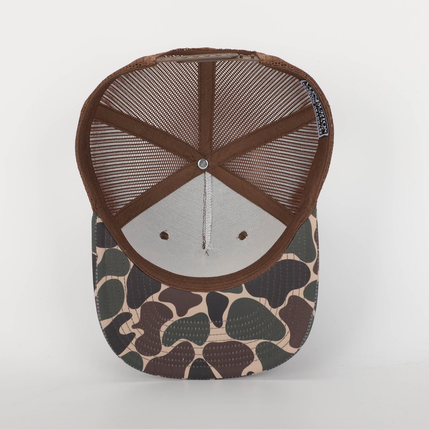 Duck Camo Five Panel Leather Patch Hat Valley Creeper Camo Hat Von Burton Supply