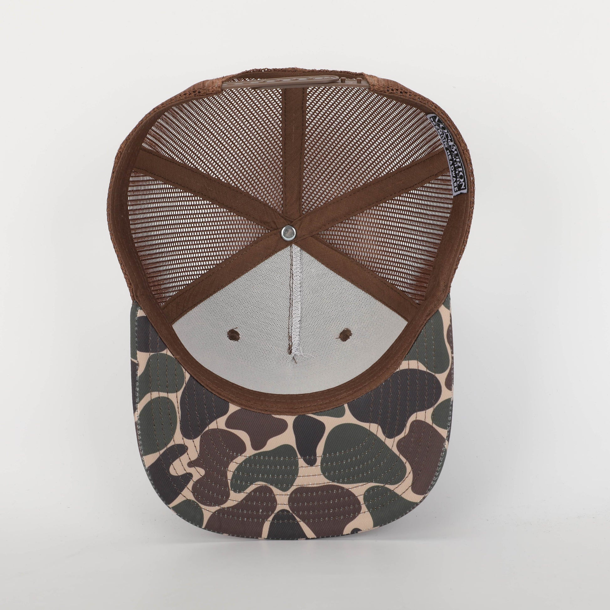 Duck Camo Five Panel Leather Patch Hat Valley Creeper Camo Hat Von Burton Supply