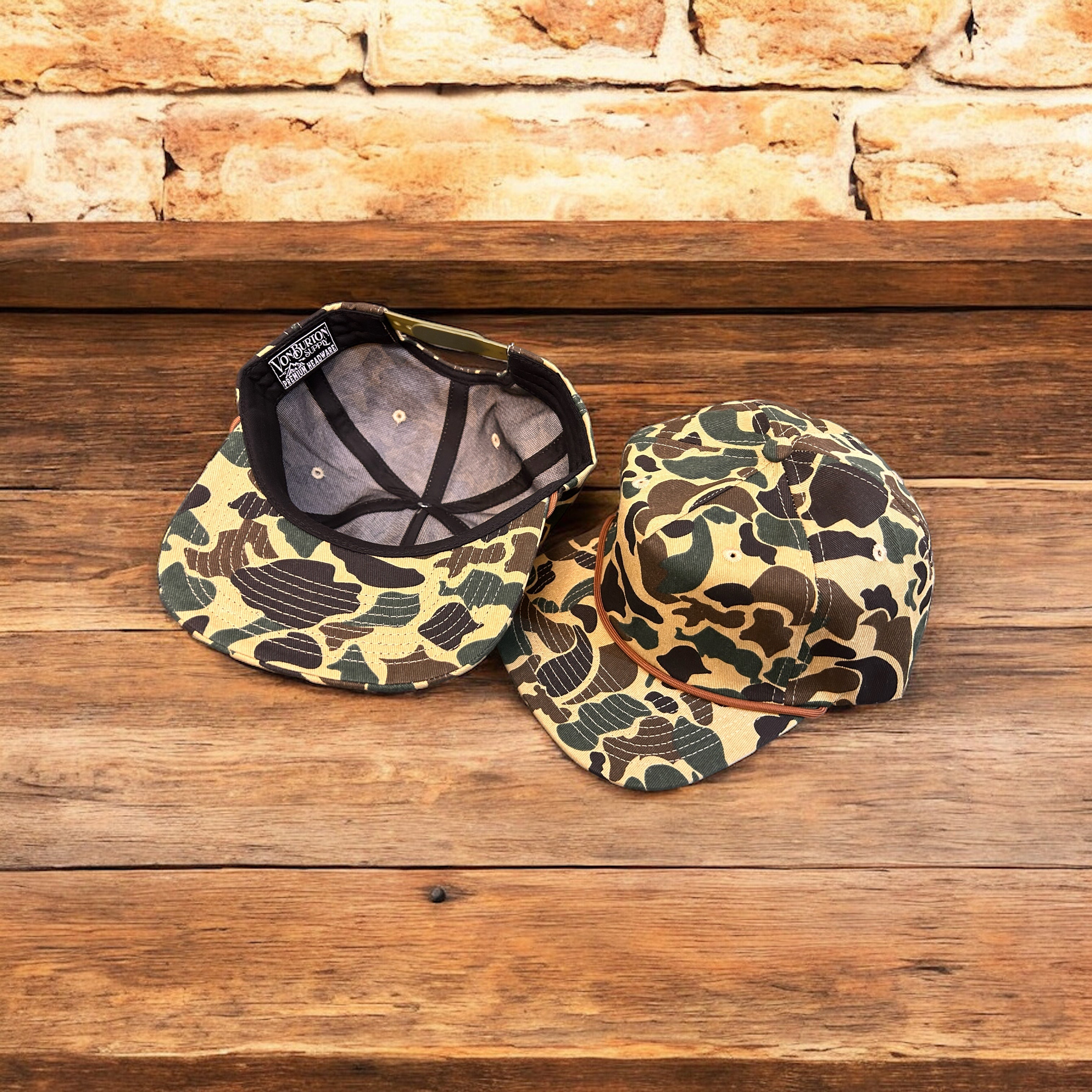 Vintage Duck Camo 7 Panel Trucker Hat Aspen