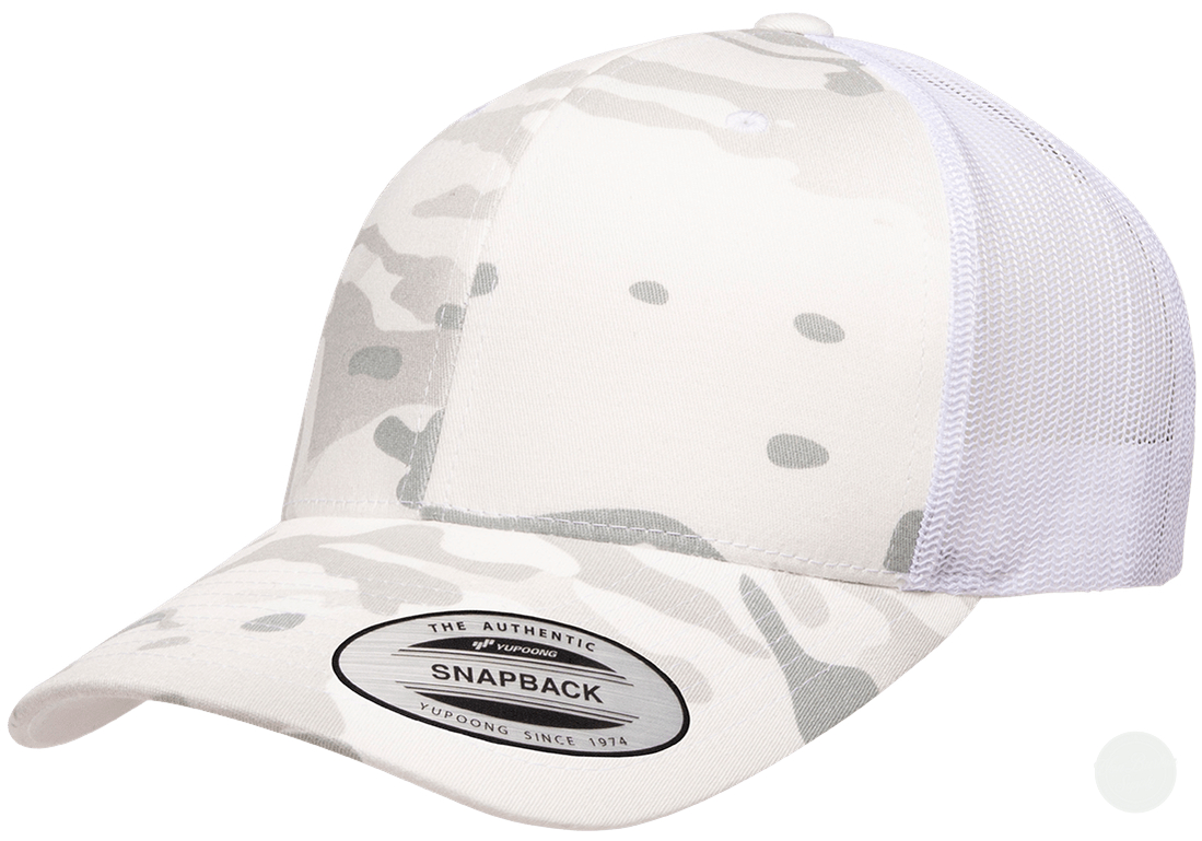 Yupoong 6606 Multicam Leather Patch Hats Camo Hat Yupoong Alpine White Camo