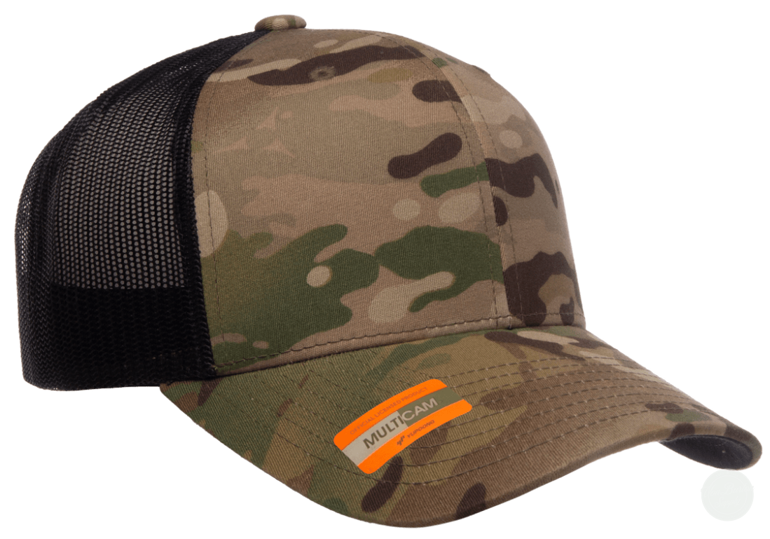 Yupoong 6606 Multicam Leather Patch Hats Camo Hat Yupoong