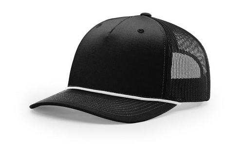 Richardson 112 FPR Leather Patch Trucker Rope Hat Richardson 112 FPR Richardson Black/White