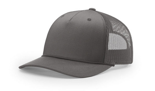 Richardson 112 FPR Leather Patch Trucker Rope Hat Richardson 112 FPR Richardson Charcoal/Charcoal