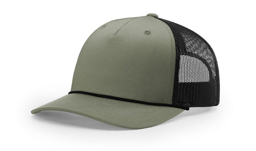 Richardson 112 FPR Leather Patch Trucker Rope Hat Richardson 112 FPR Richardson Loden/Black/Black