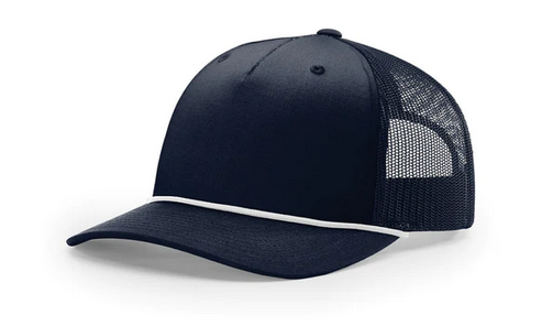 Richardson 112 FPR Leather Patch Trucker Rope Hat Richardson 112 FPR Richardson Navy/White