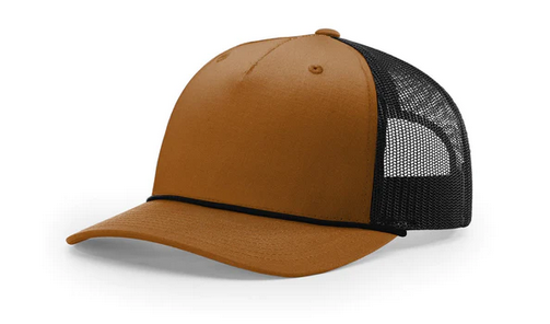 Richardson 112 FPR Leather Patch Trucker Rope Hat Richardson 112 FPR Richardson Caramel/Black/Black